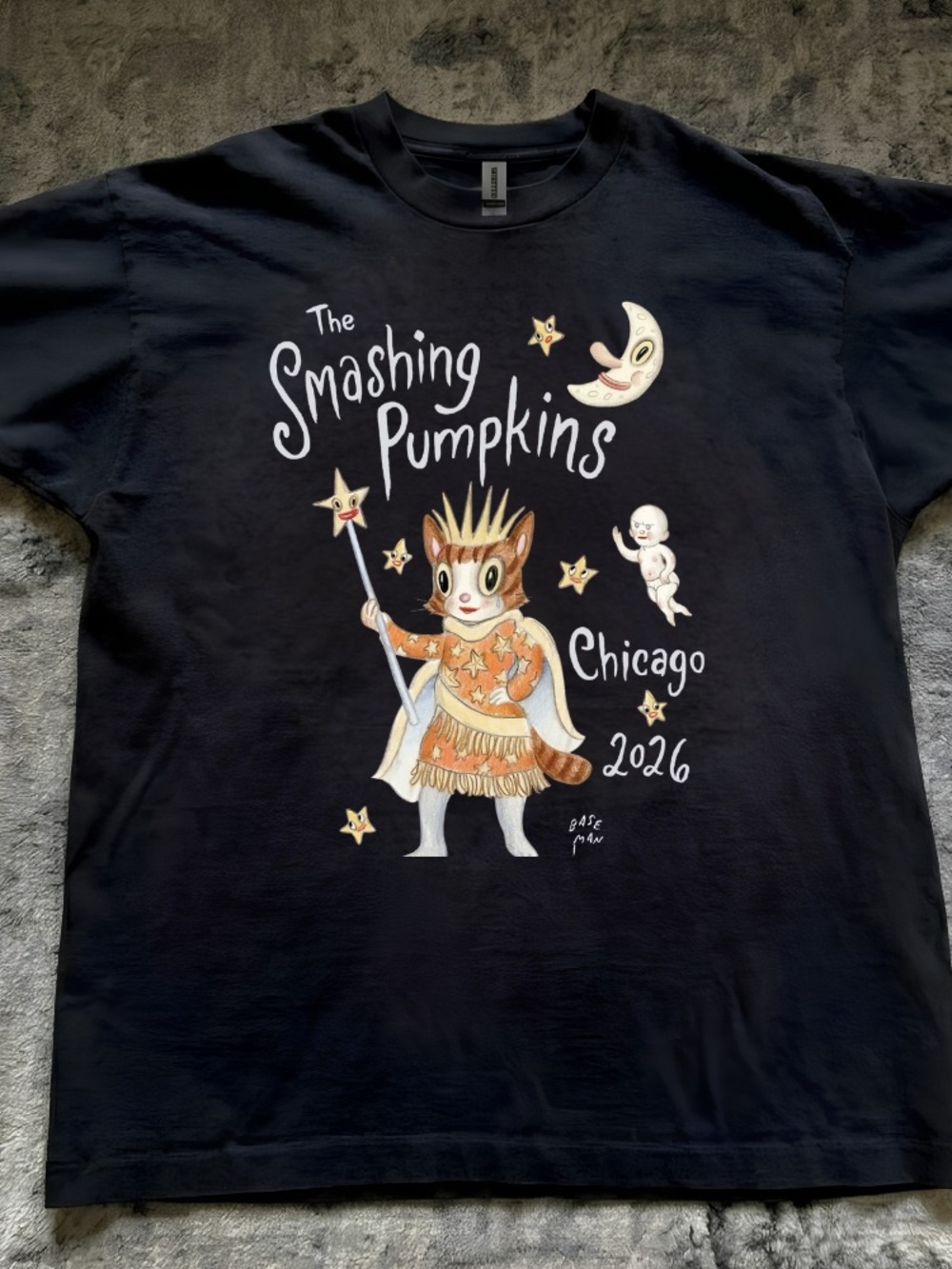 The Smashing Pumpkins Cat Crown Magic Wand Stars Moon Grunge Rock Band T-Shirt